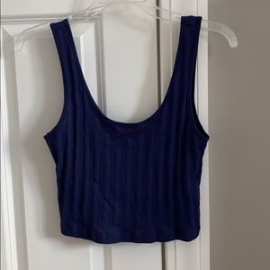 Navy Blue Forever 21 cropped tank top size lg NWT